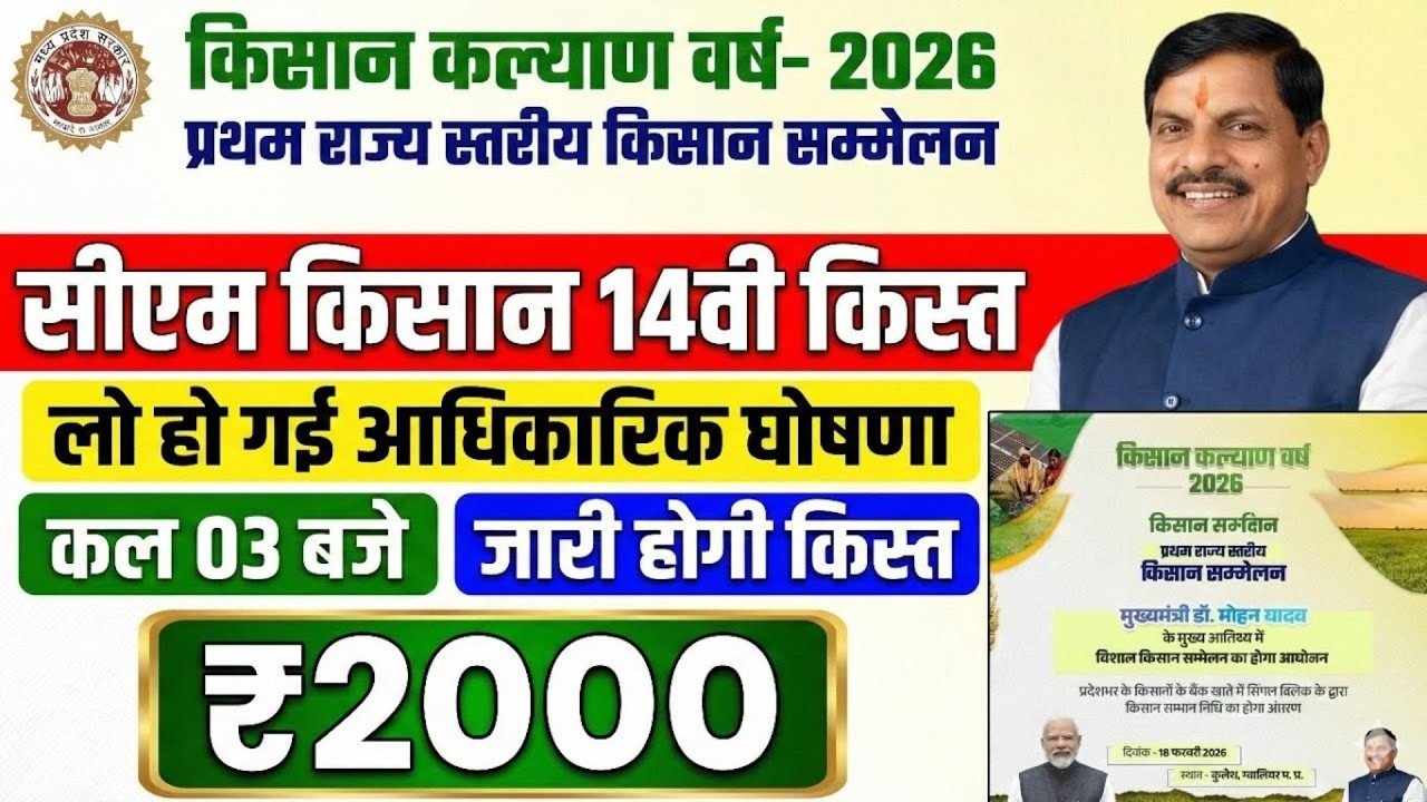 CM Kisan Samman Nidhi 14th installment